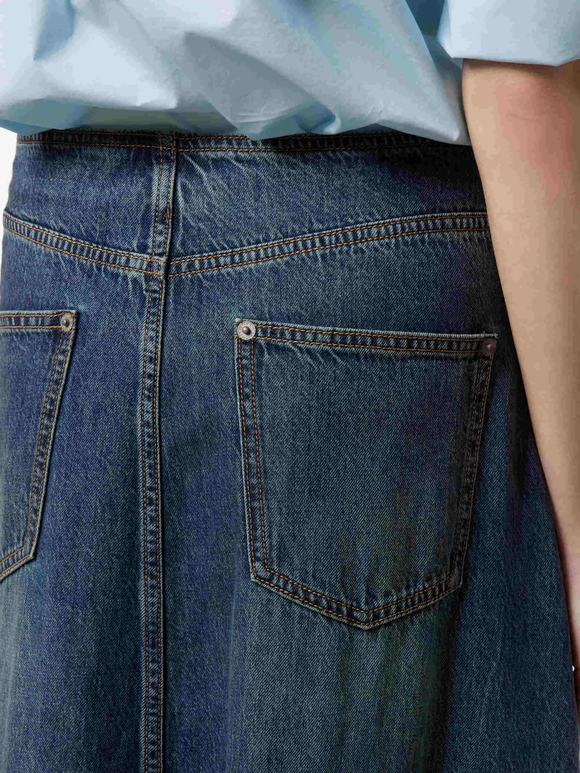 A-line Maxi Denim Skirt