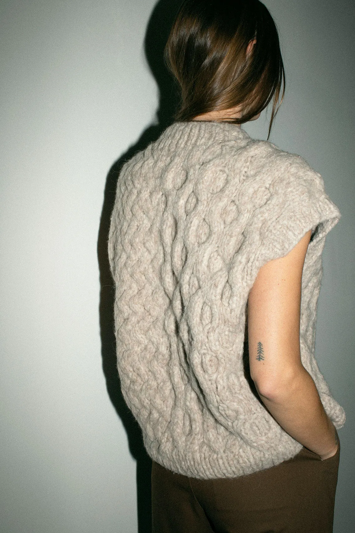 Aspen Aran Handknit Vest