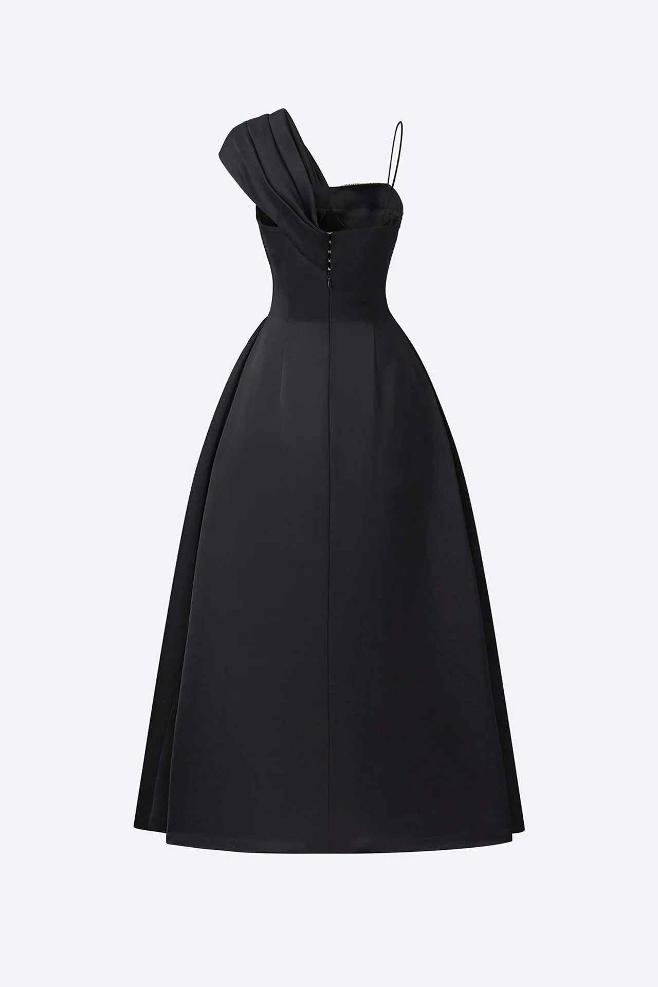 Asymmetrical One-Shoulder Midi Dress