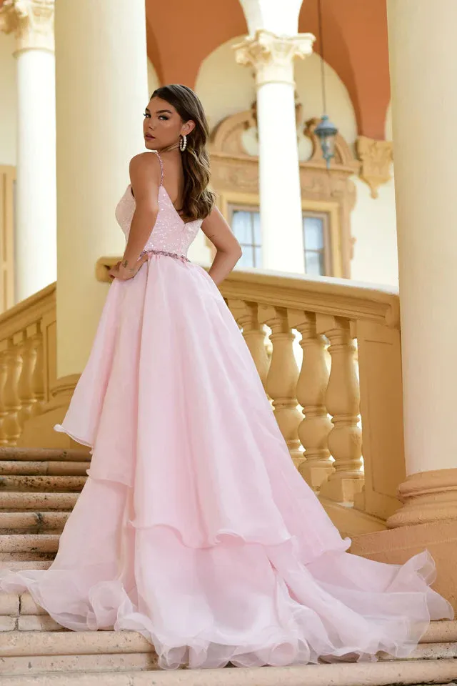 Ava Presley 28560  Long Sequin Gown Removable Organza Skirt Prom Dress Formal Pageant
