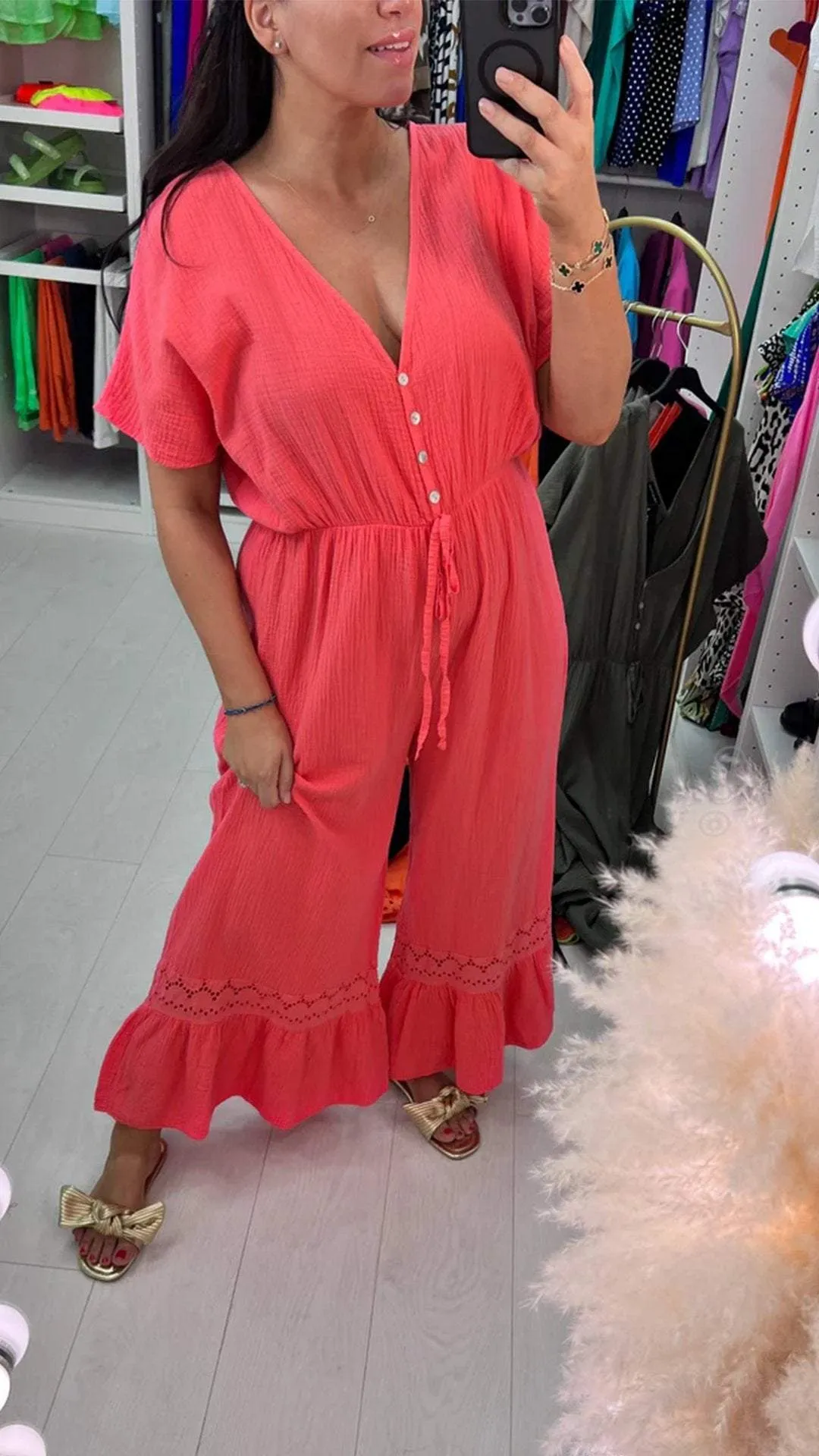 Casual V-neck Loose Jumpsuit