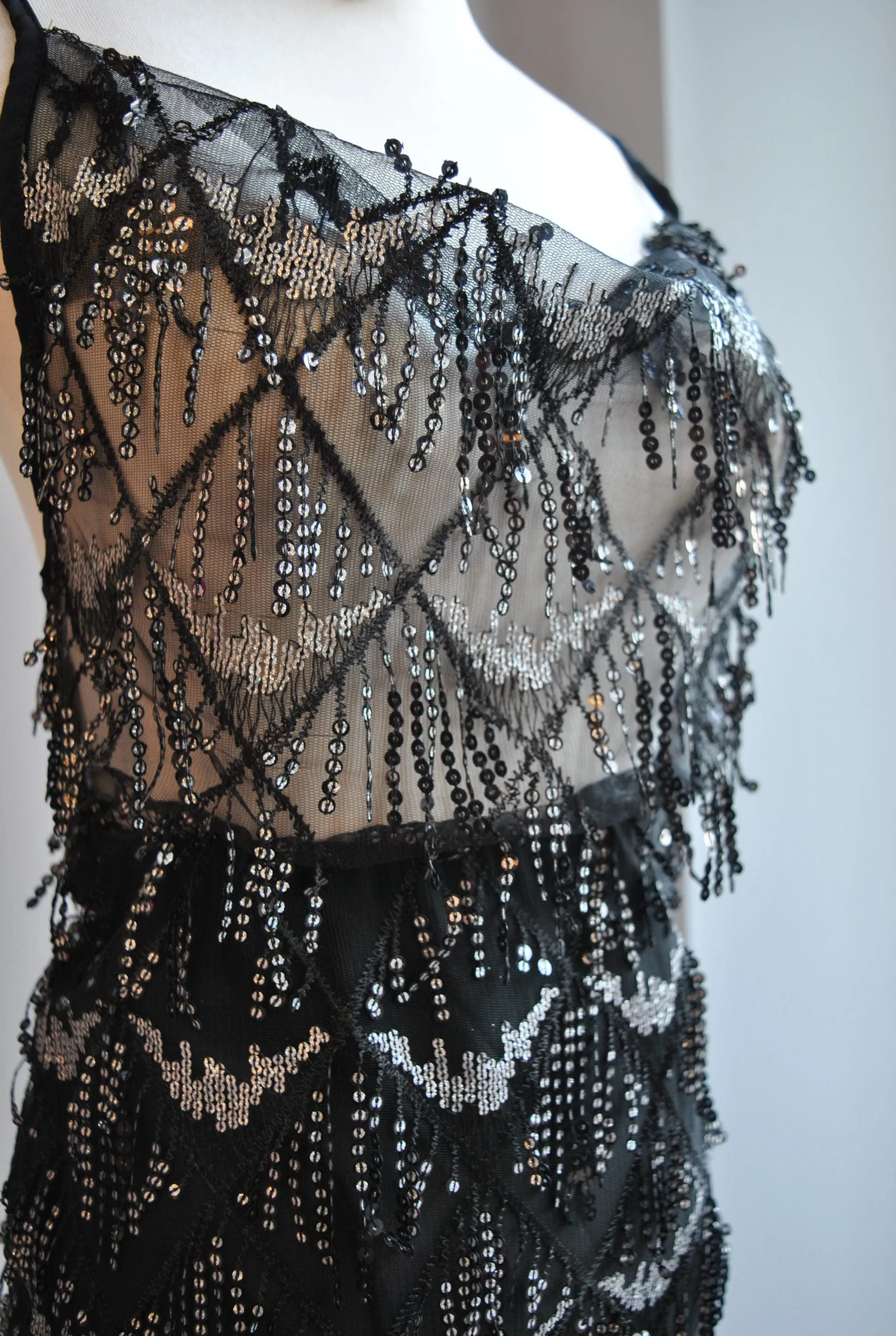 CLEARANCE - BLACK SHEER AND CRYSTALS SET
