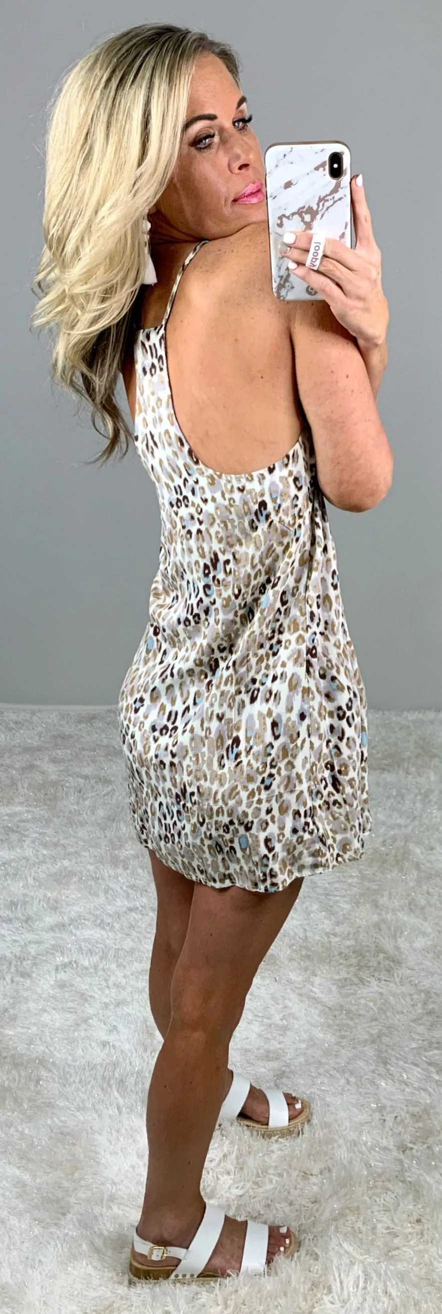 Coastal Shift Dress - Animal Print