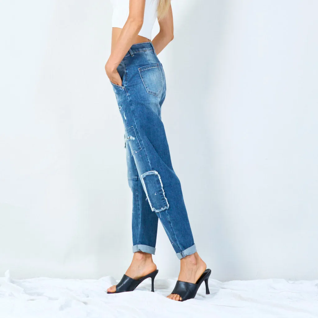 Distressed relaxed fit jeans wholesale