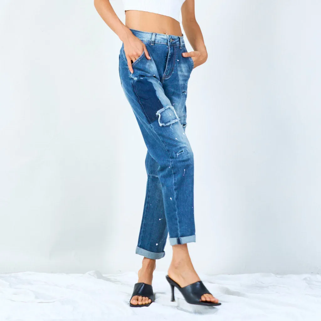 Distressed relaxed fit jeans wholesale