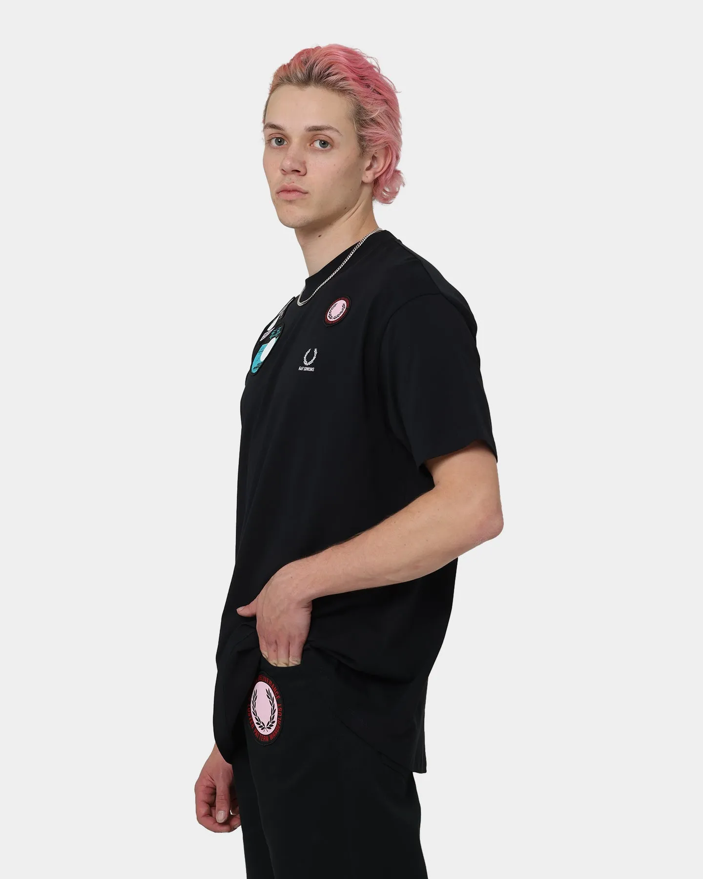 Fred Perry X Raf Simons Oversized Patched T-Shirt Black
