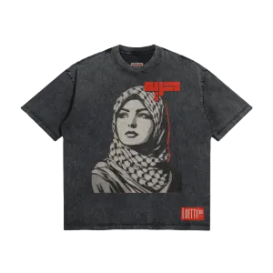 Freedom "Hurriya" Oversized Snow washed Tee