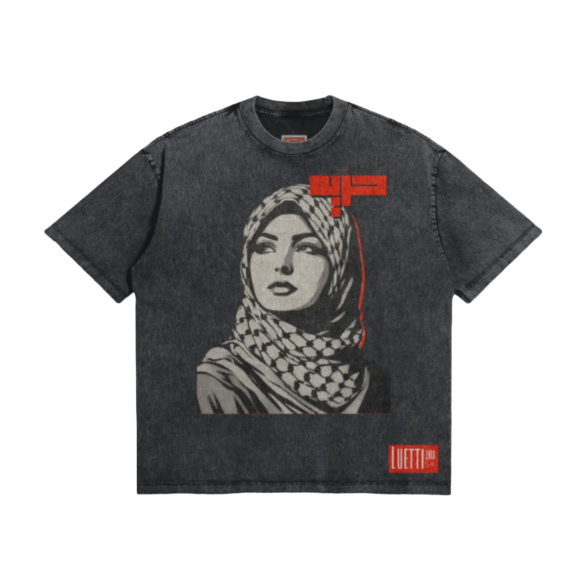 Freedom "Hurriya" Oversized Snow washed Tee