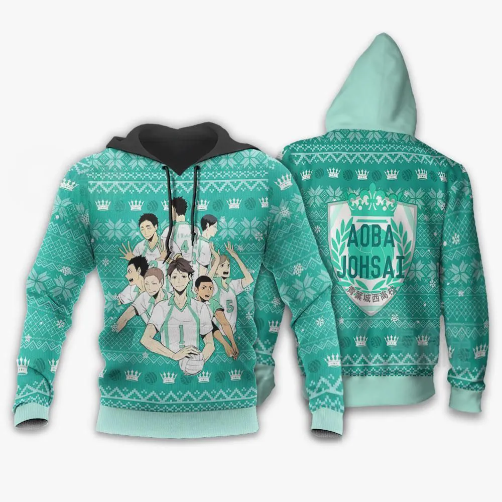 Giftngon - Aoba Johsai Ugly Christmas Sweater Haikyuu Anime Xmas Shirt For Kids