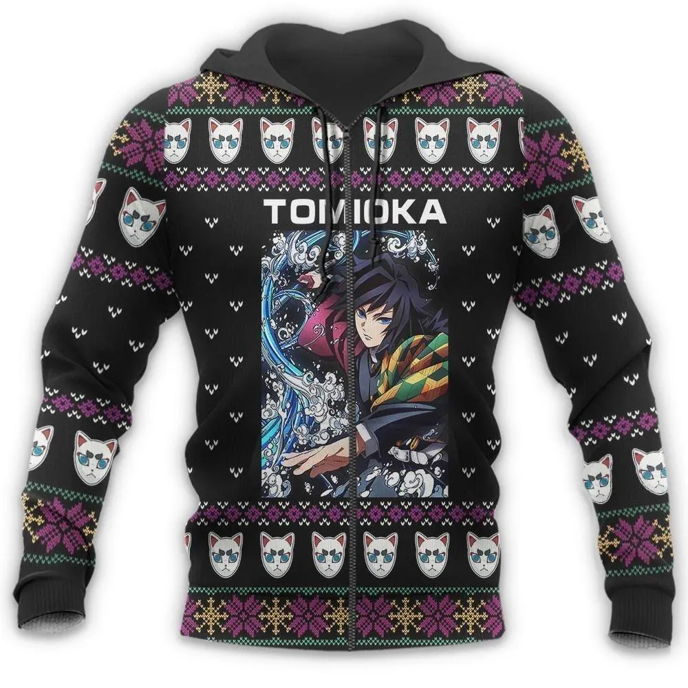 Giftngon - Giyu Tomioka Ugly Christmas Sweater Demon Slayer Anime Xmas Gift Custom Clothes