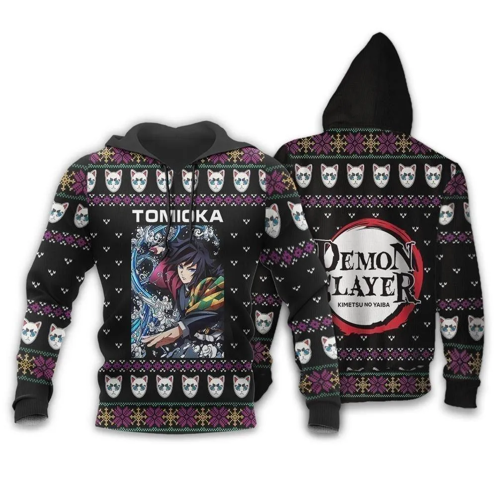 Giftngon - Giyu Tomioka Ugly Christmas Sweater Demon Slayer Anime Xmas Gift Custom Clothes