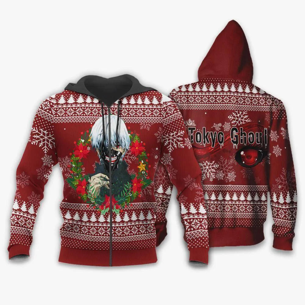 Giftngon - Ken Kaneki Cool Ugly Christmas Sweater Tokyo Ghoul Gift Idea For Kids