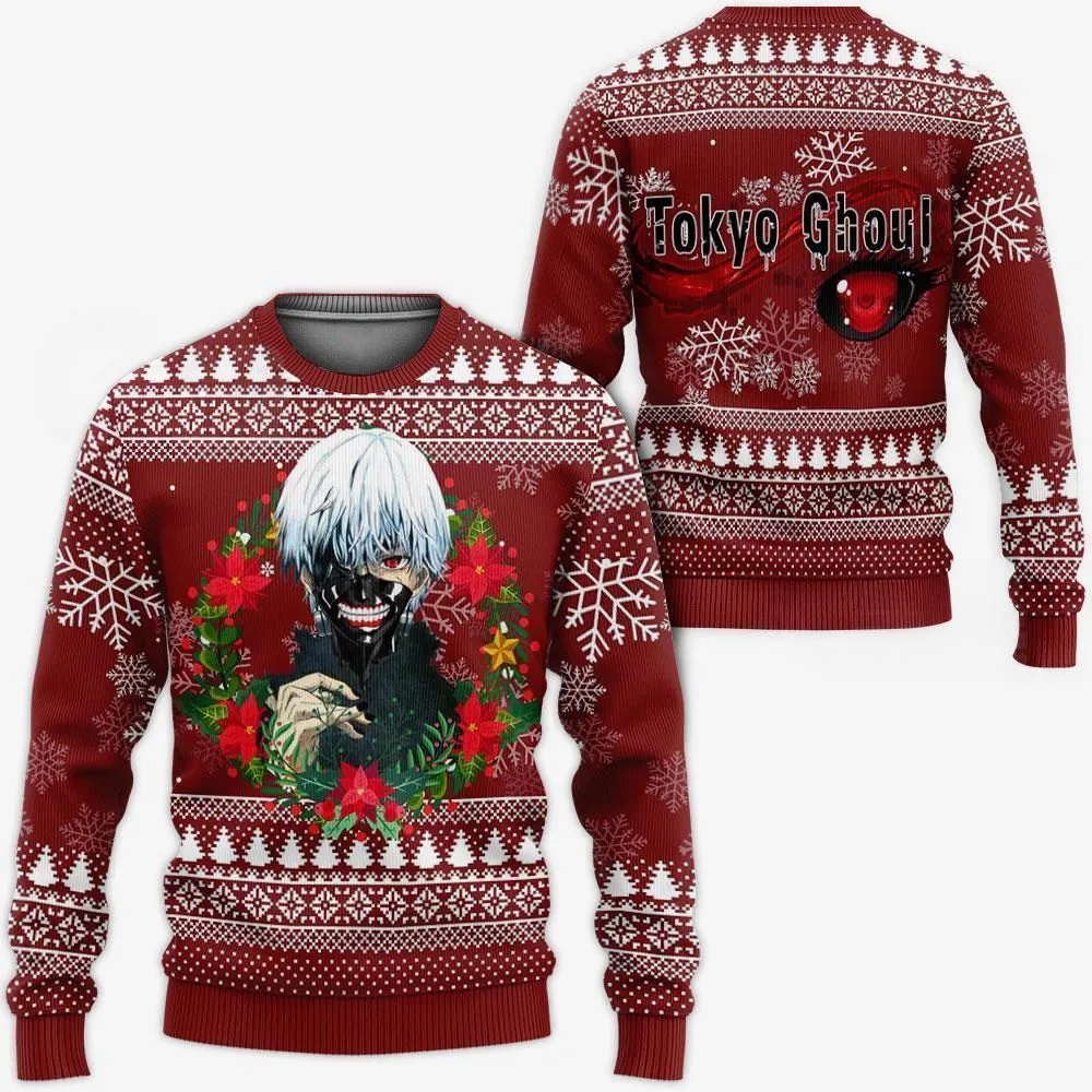 Giftngon - Ken Kaneki Cool Ugly Christmas Sweater Tokyo Ghoul Gift Idea For Kids