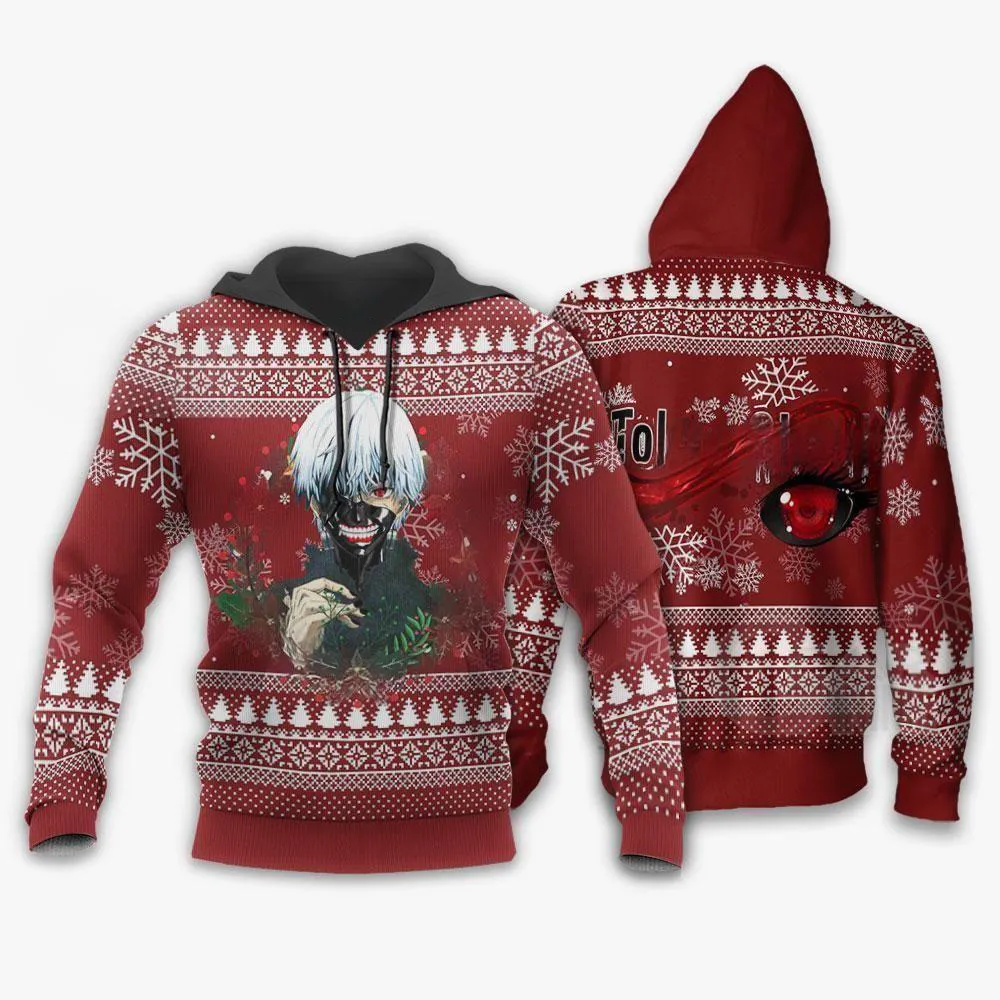 Giftngon - Ken Kaneki Cool Ugly Christmas Sweater Tokyo Ghoul Gift Idea For Kids