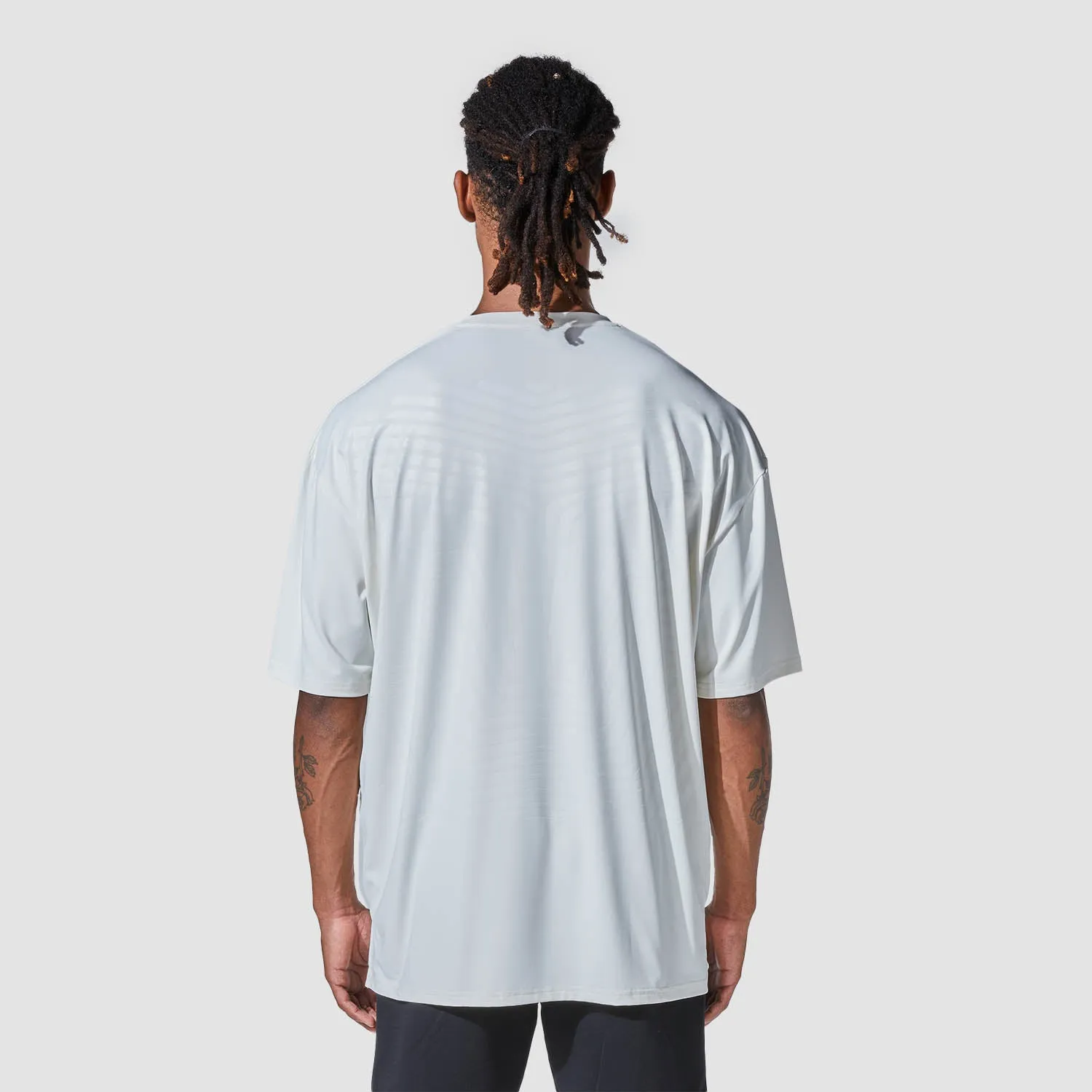 Graphic Wave Eyes Oversized Tee - Star White