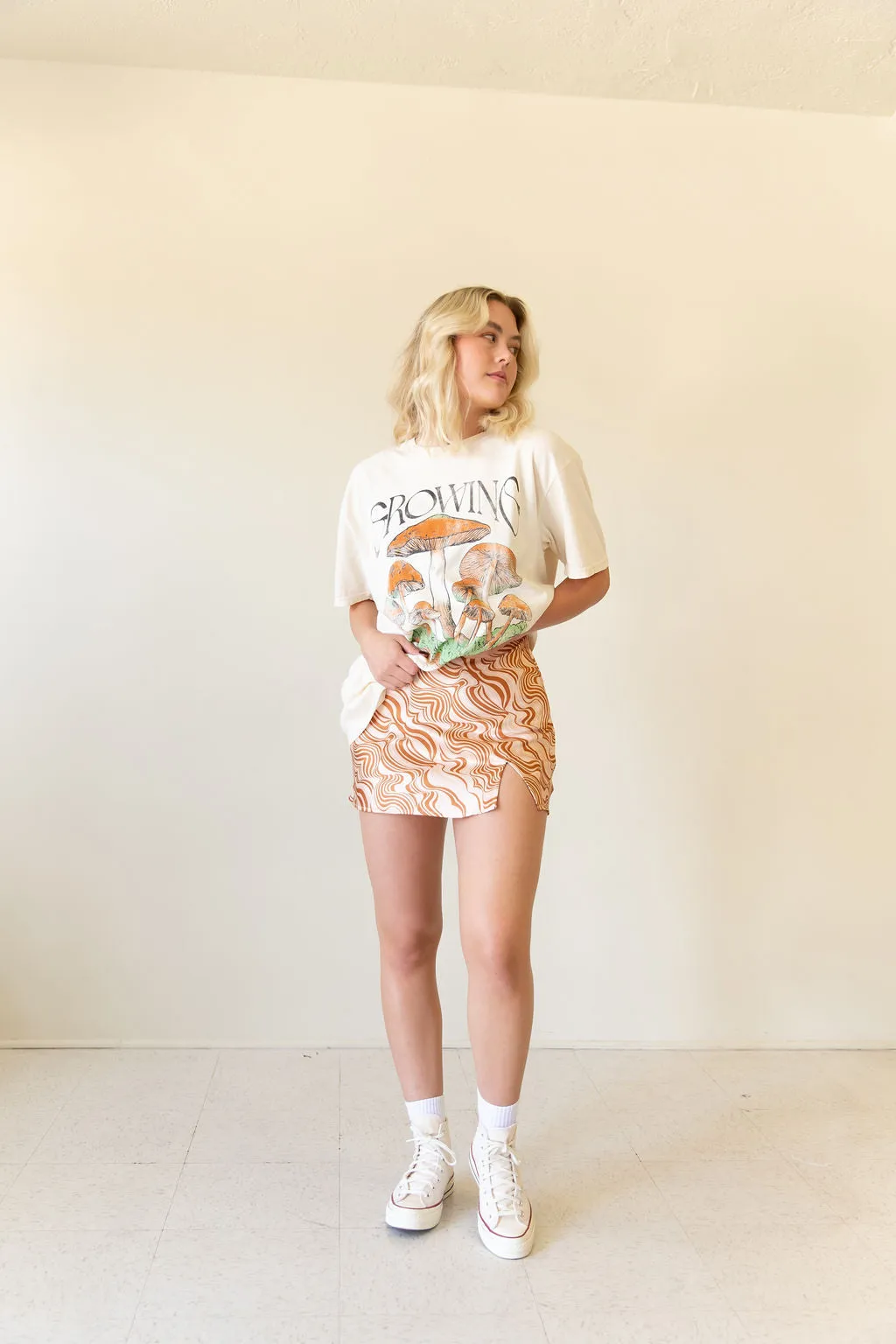Growing Mushroom Oversized Graphic Tee