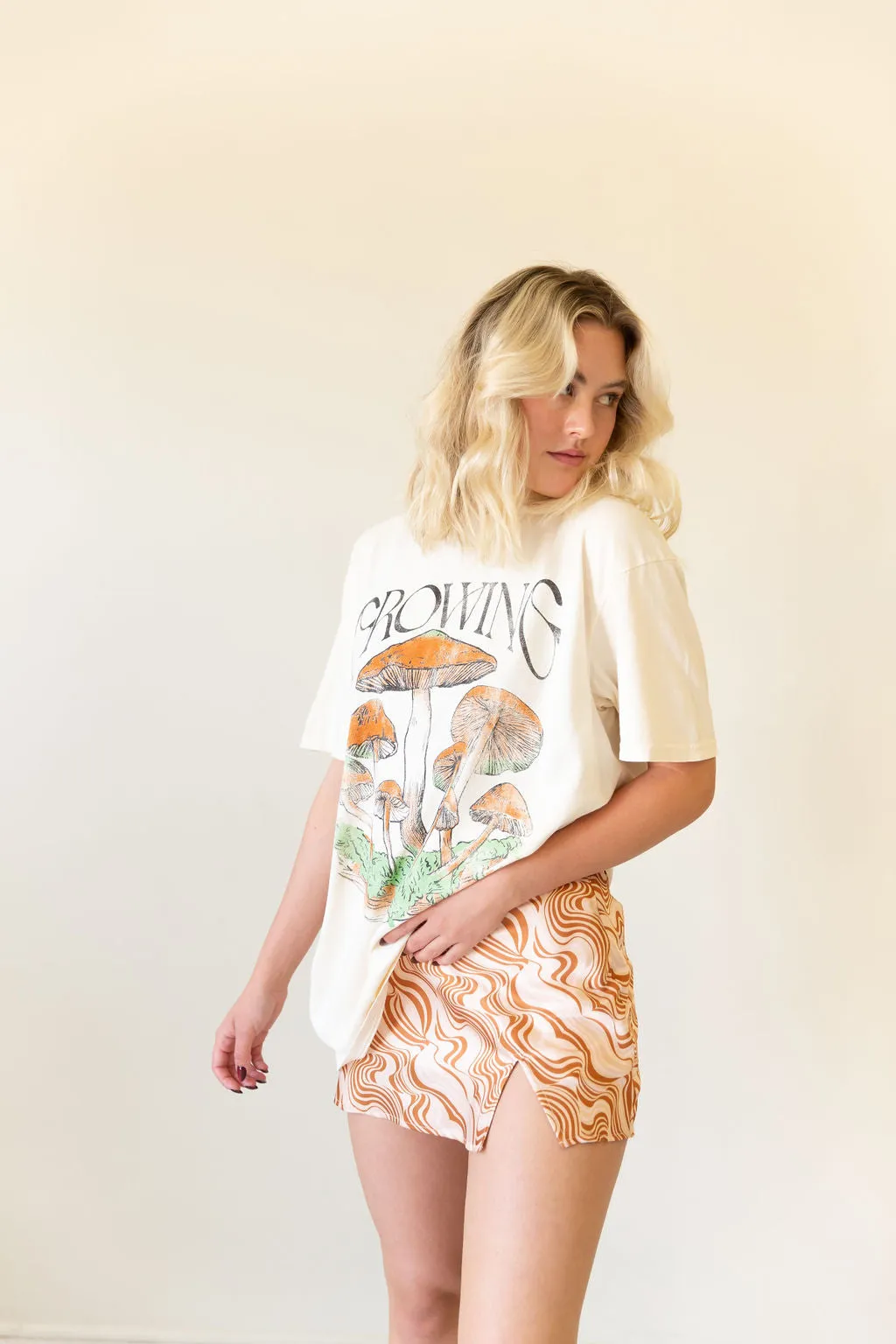 Growing Mushroom Oversized Graphic Tee