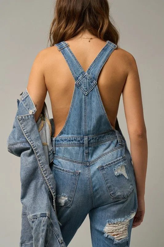 HEAVY DISTRESSED STRAIGHT FIT OVERALL