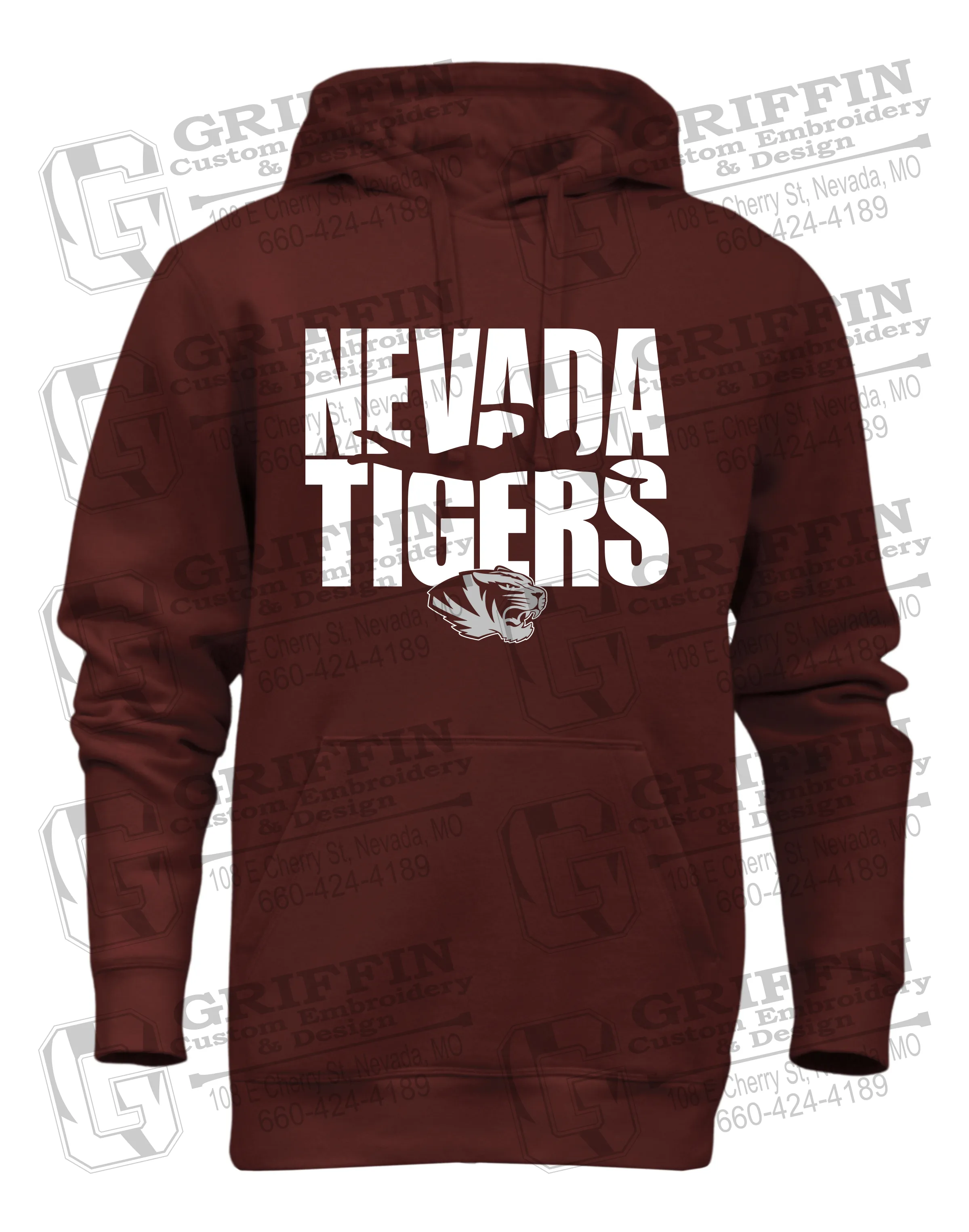 Heavyweight Fleece Hoodie - Swimming - Nevada Tigers 25-N