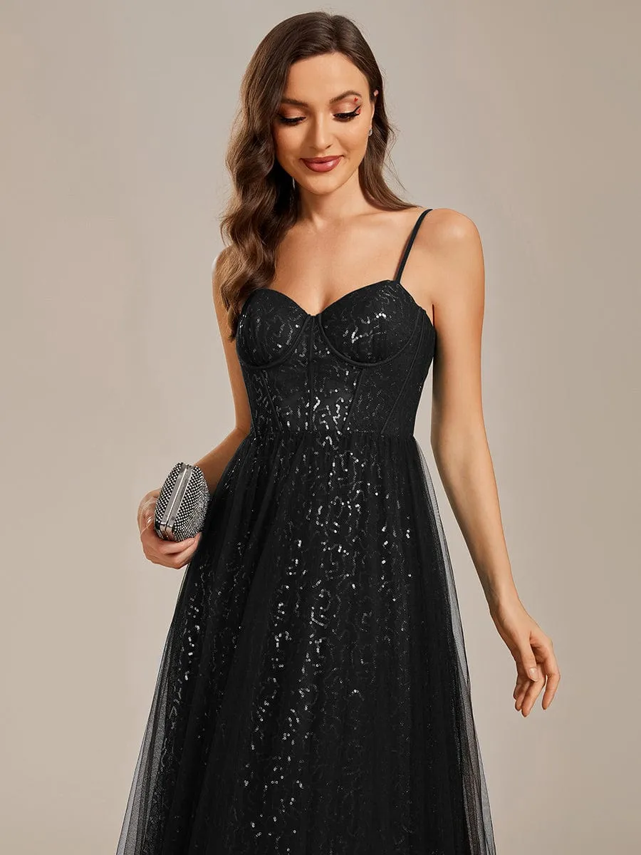 Jemima black sequin and tulle corset school ball dress Express NZ wide