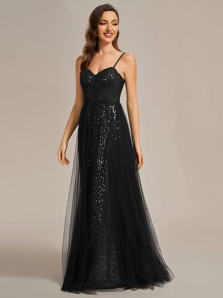Jemima black sequin and tulle corset school ball dress Express NZ wide