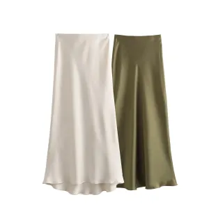 Jess Satin Midi Skirts