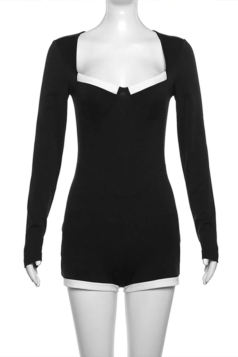 JI939 Deep U-Neck Romper