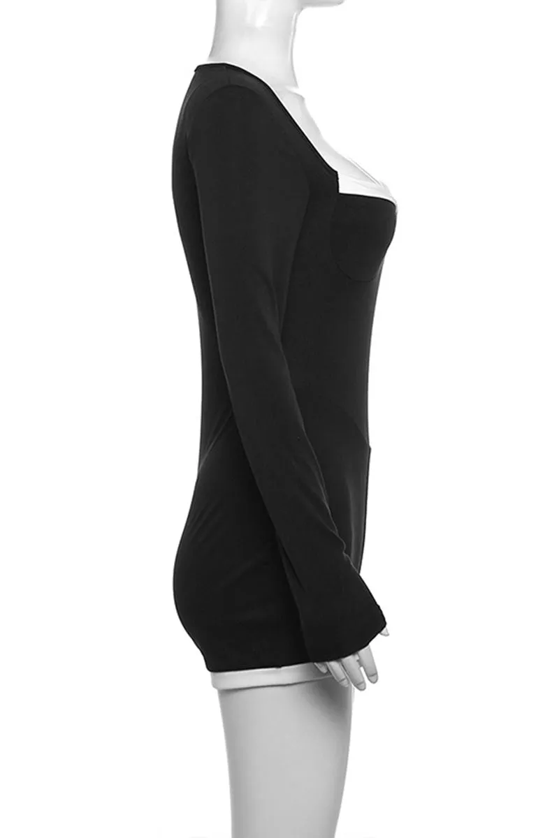 JI939 Deep U-Neck Romper