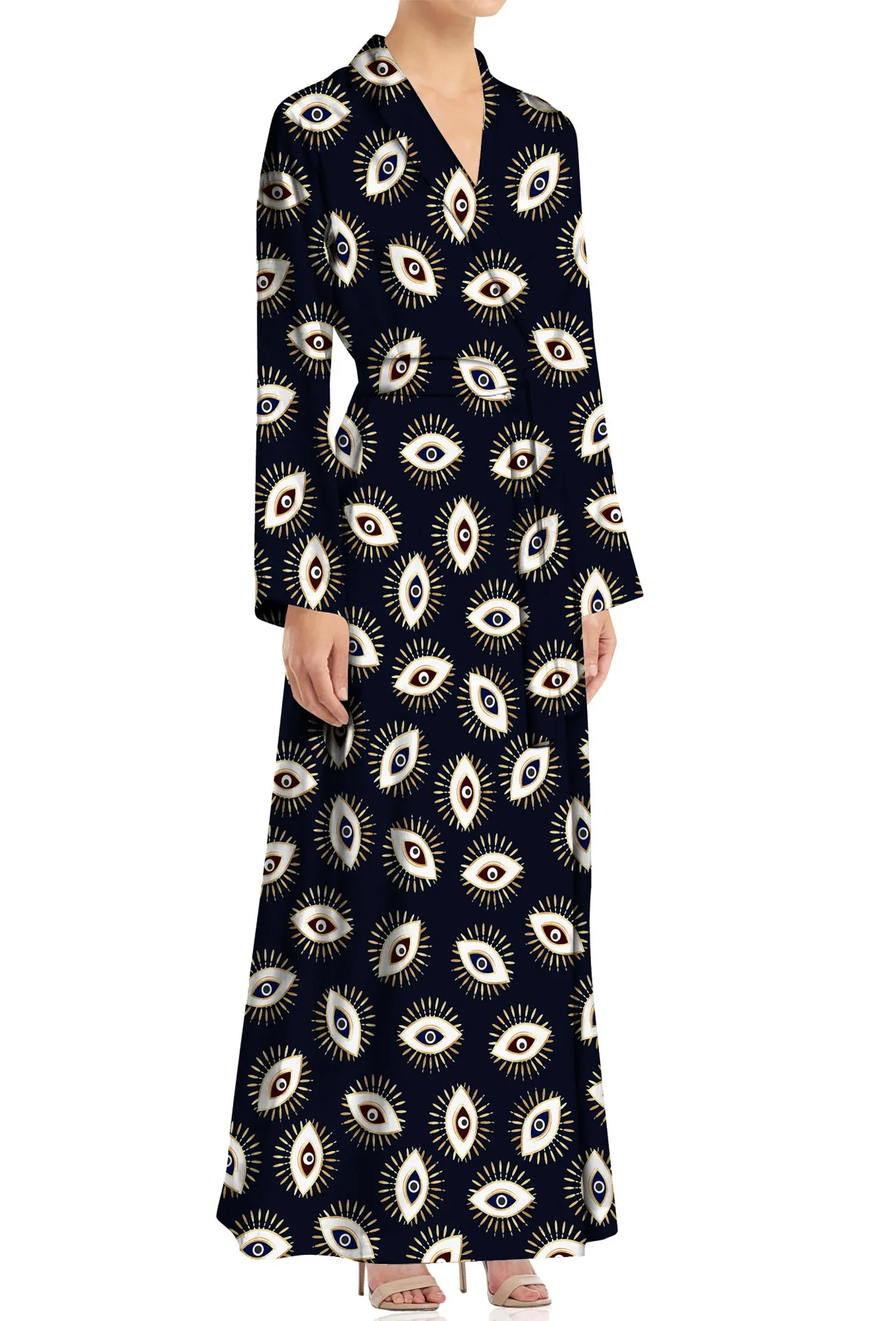 Long Black Wrap Dress