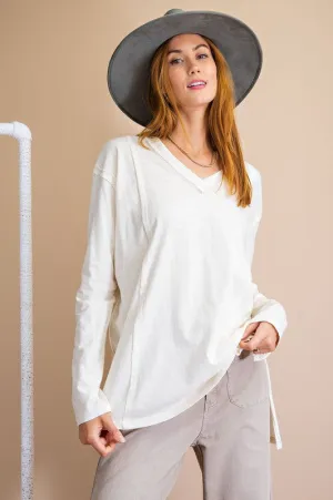 Loose Fit V-neck Top