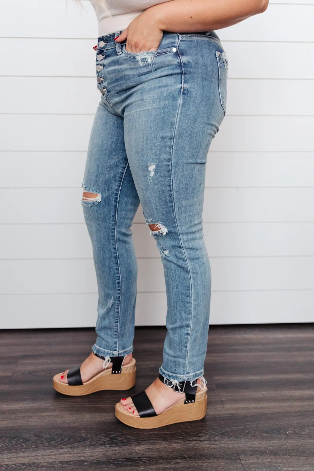 Memphis Button Fly Boyfriend Jeans