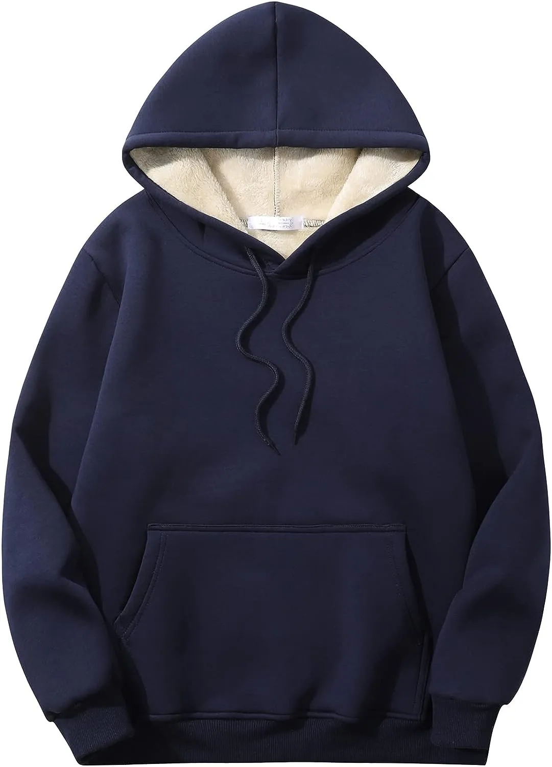 Men's Sherpa Fleece Pink Long Sleeve Hoodie