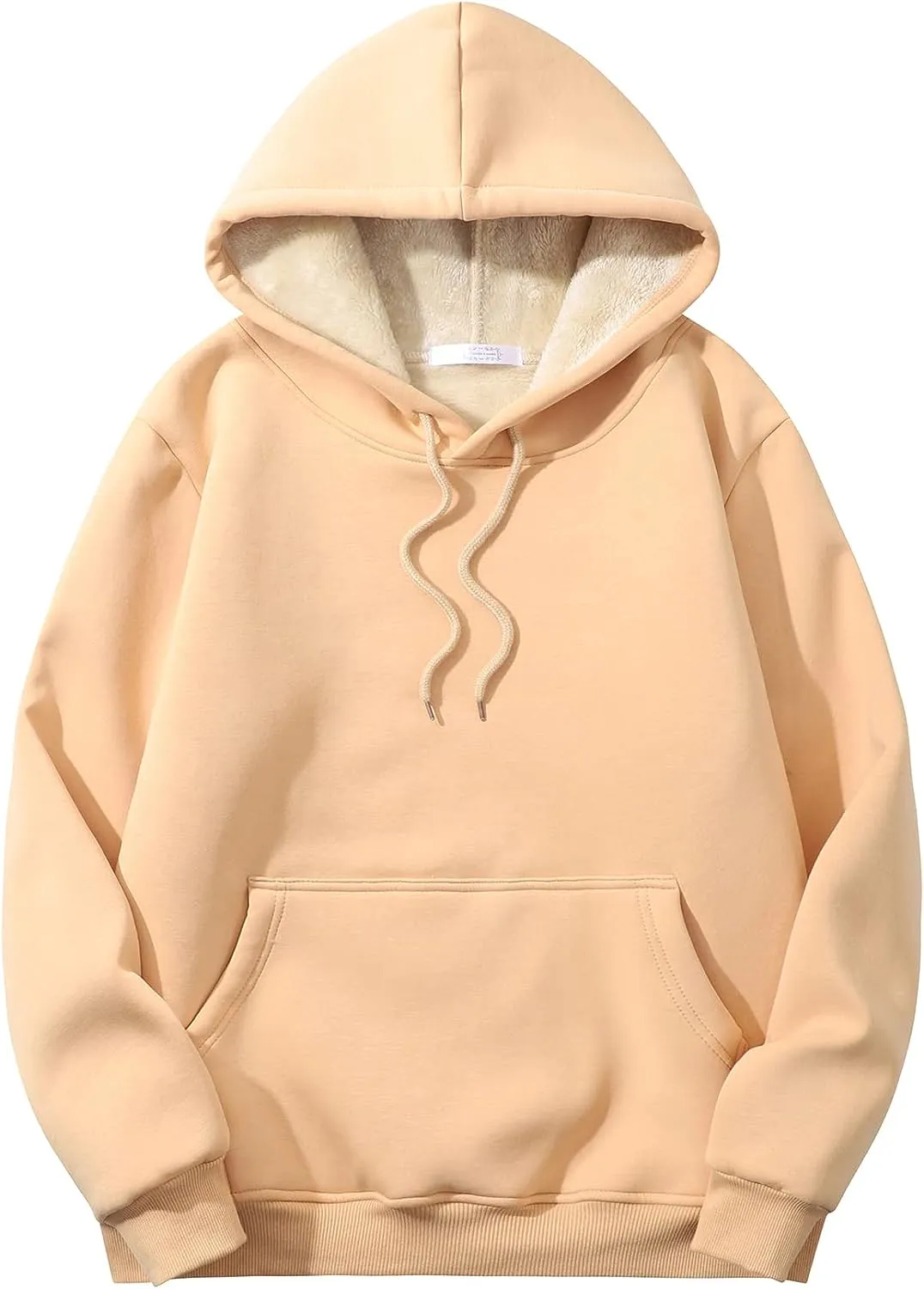 Men's Sherpa Fleece Pink Long Sleeve Hoodie
