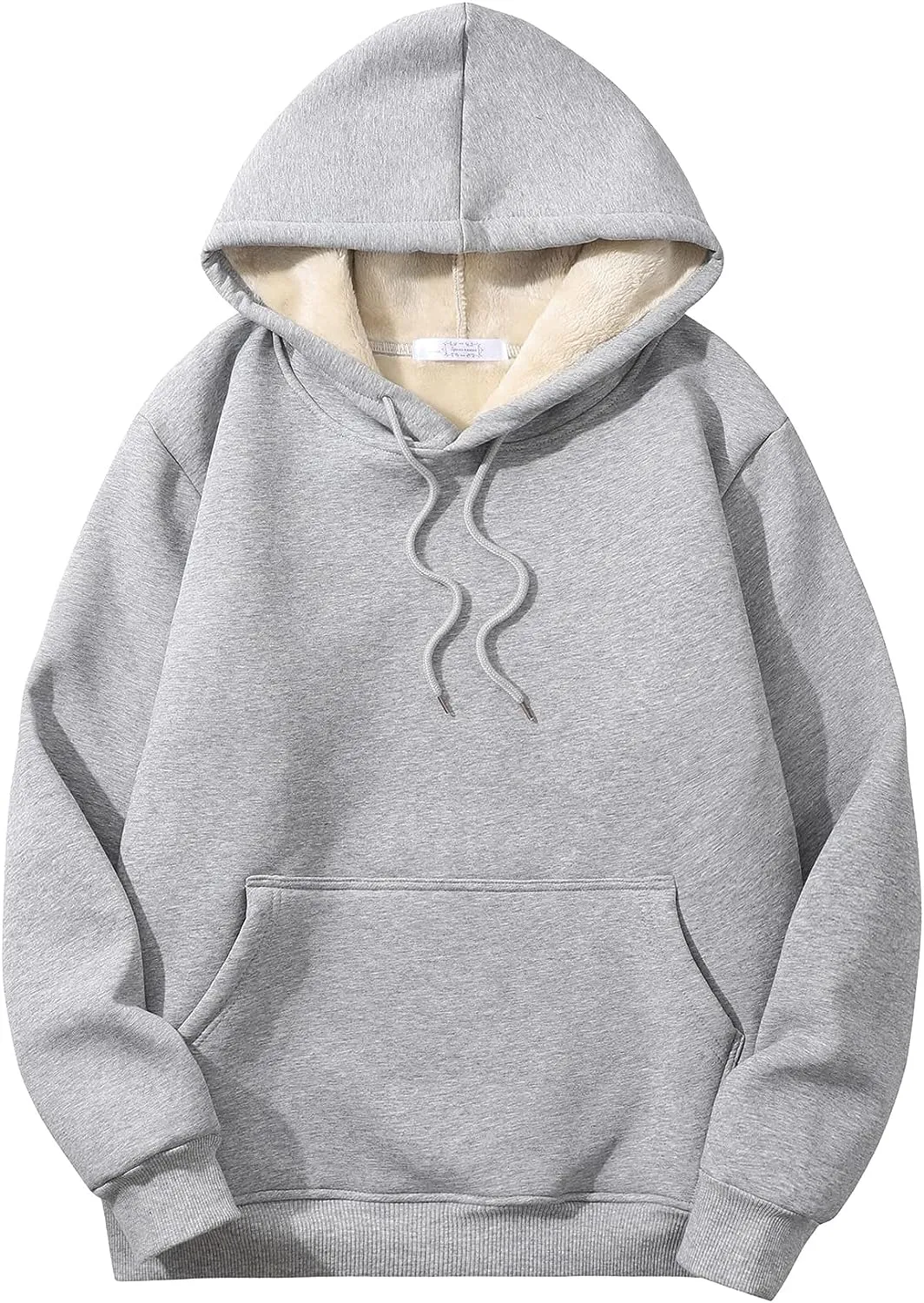 Men's Sherpa Fleece Pink Long Sleeve Hoodie