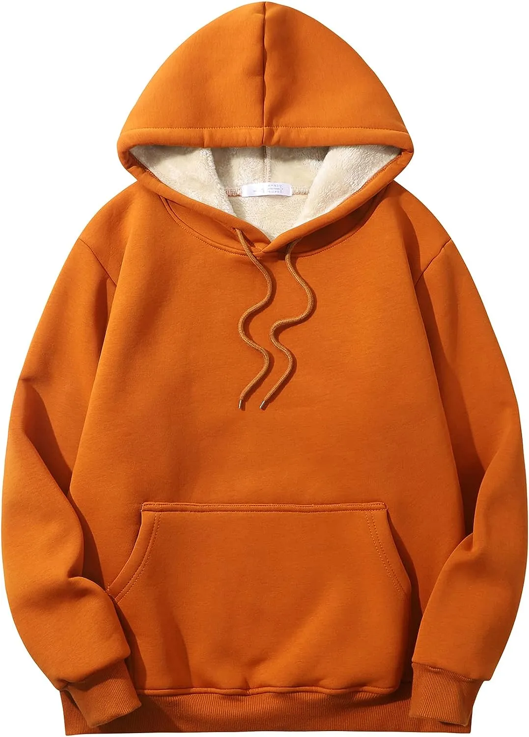 Men's Sherpa Fleece Pink Long Sleeve Hoodie