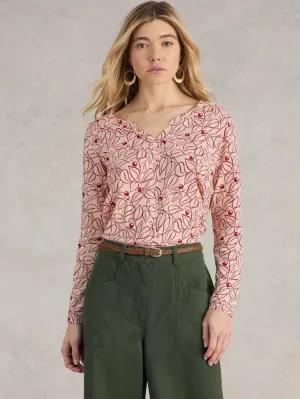 Nelly Long Sleeves Tee in Plum by WhiteStuff