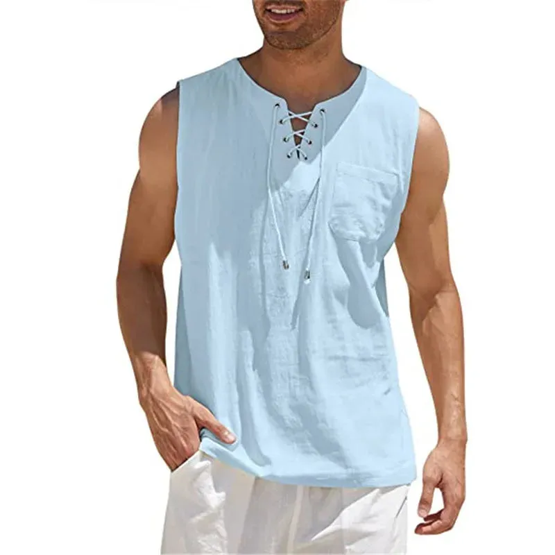 New OB Cotton Linen V Neck Shirts
