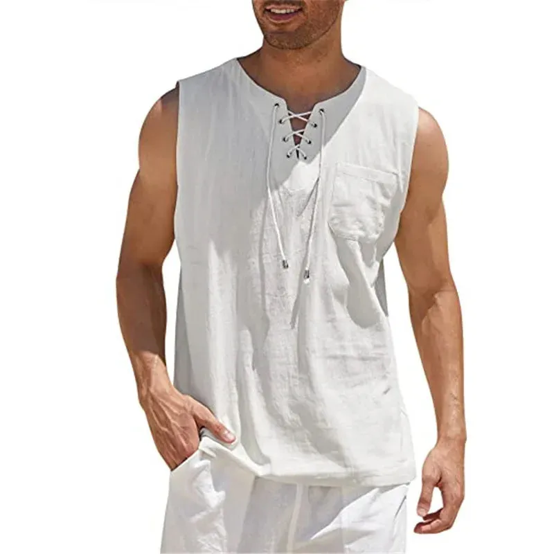 New OB Cotton Linen V Neck Shirts