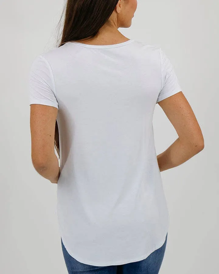 Perfect V-Neck Tee in White
