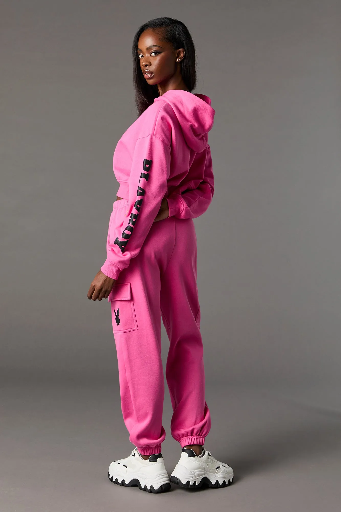 Playboy Graphic Fleece Cargo Jogger