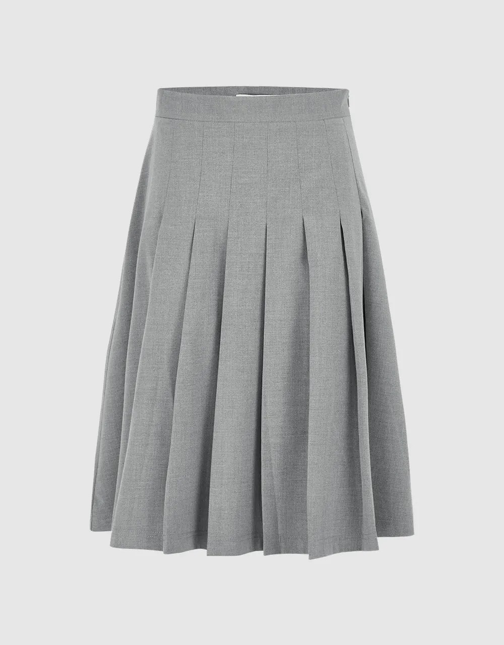 Pleated Midi A-Line Skirt