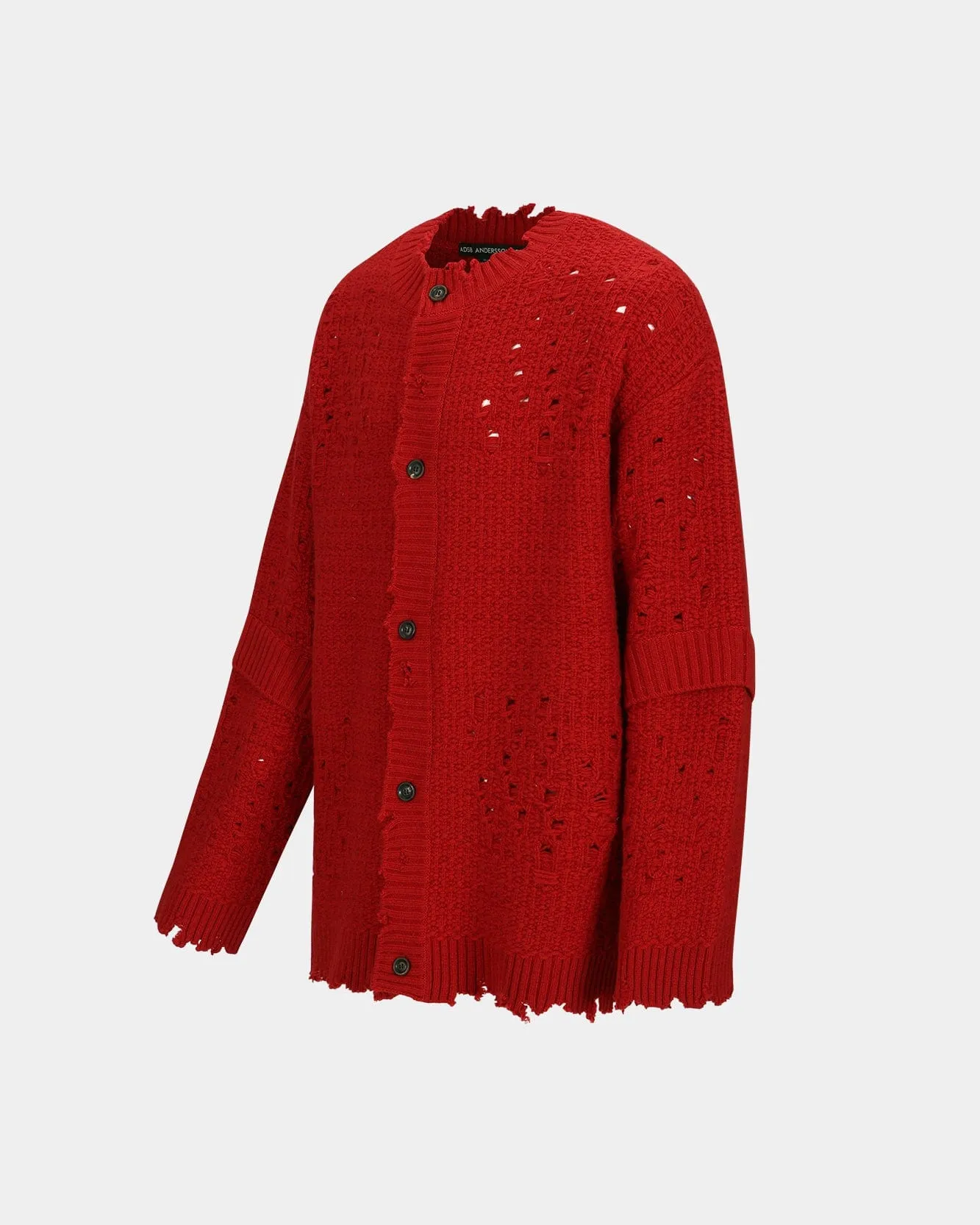 ROGHEN WOOL LONG CARDIGAN atb1156m(SCARLET)