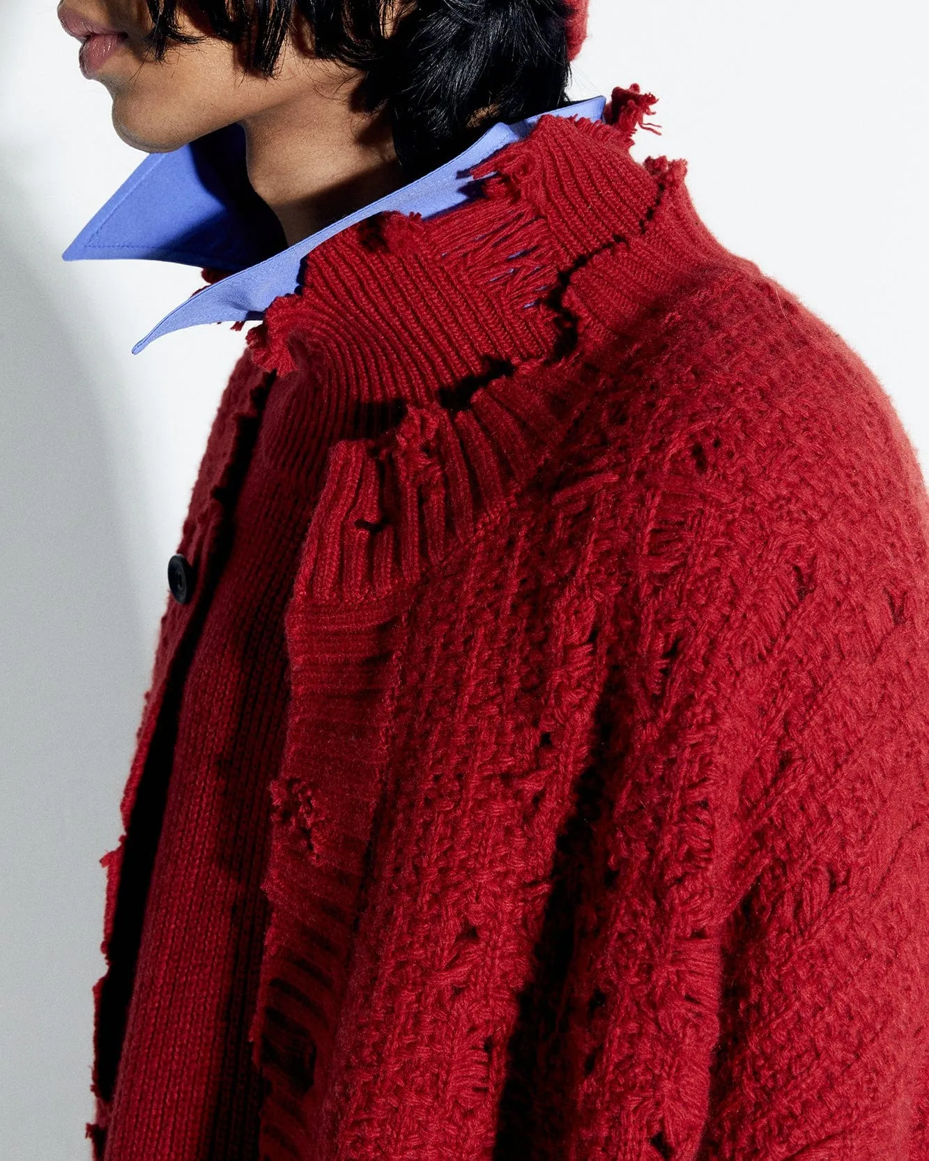 ROGHEN WOOL LONG CARDIGAN atb1156m(SCARLET)