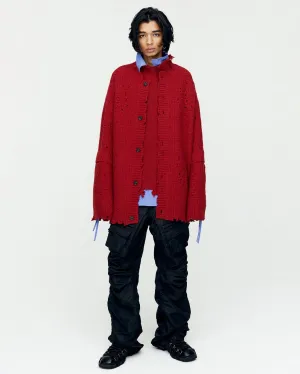 ROGHEN WOOL LONG CARDIGAN atb1156m(SCARLET)