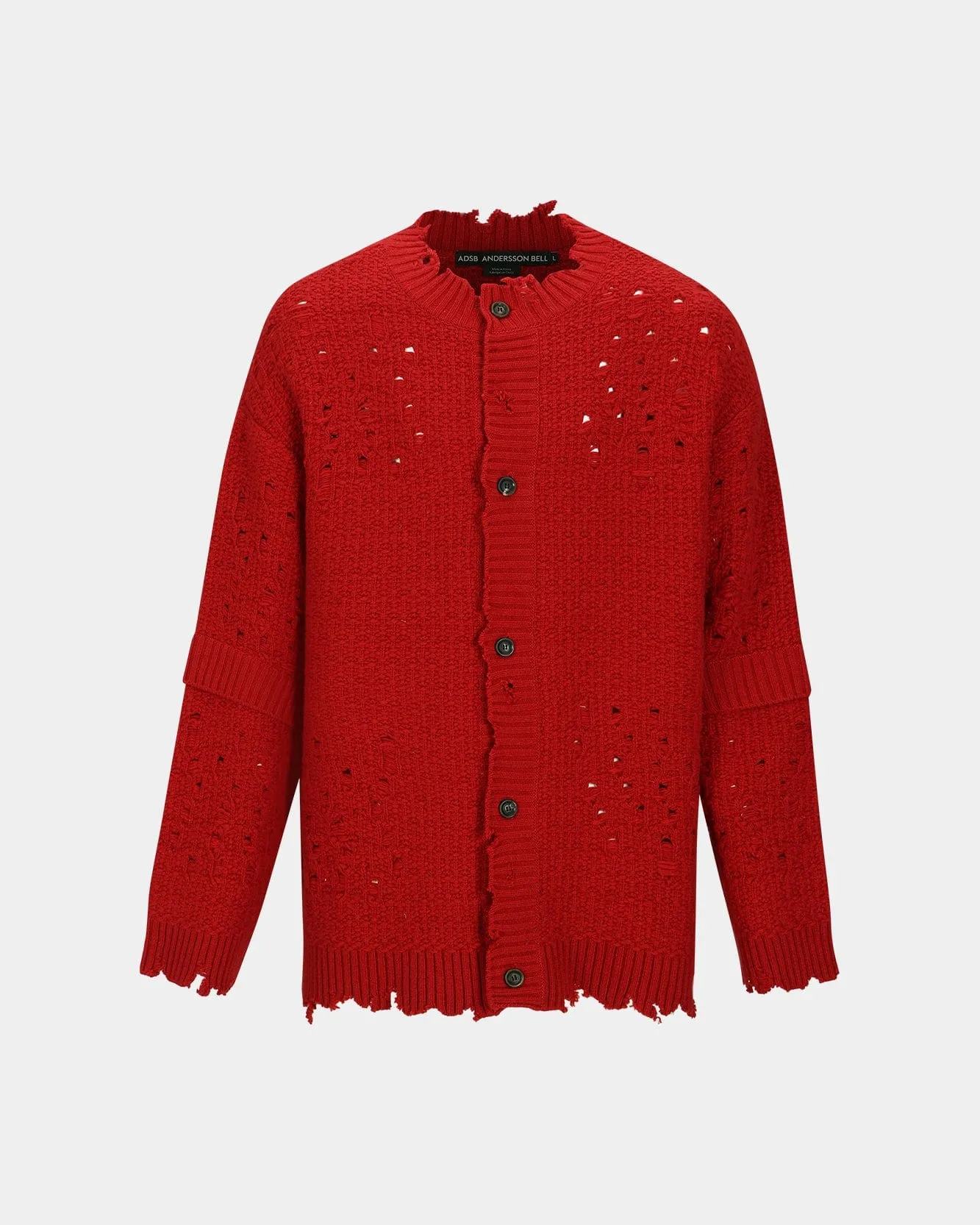 ROGHEN WOOL LONG CARDIGAN atb1156m(SCARLET)