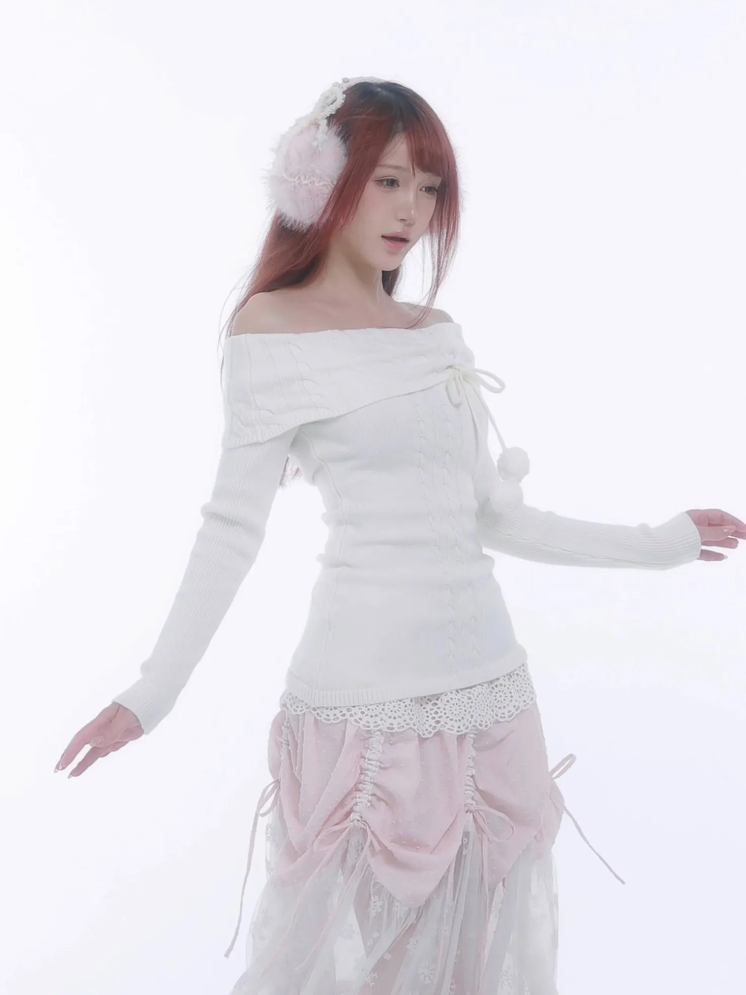 [Rose Island] The White Romance Wool-blend Sweater