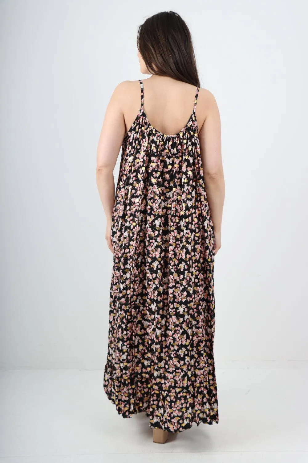 Small Floral Print  Frill Bottom  Sun Dress