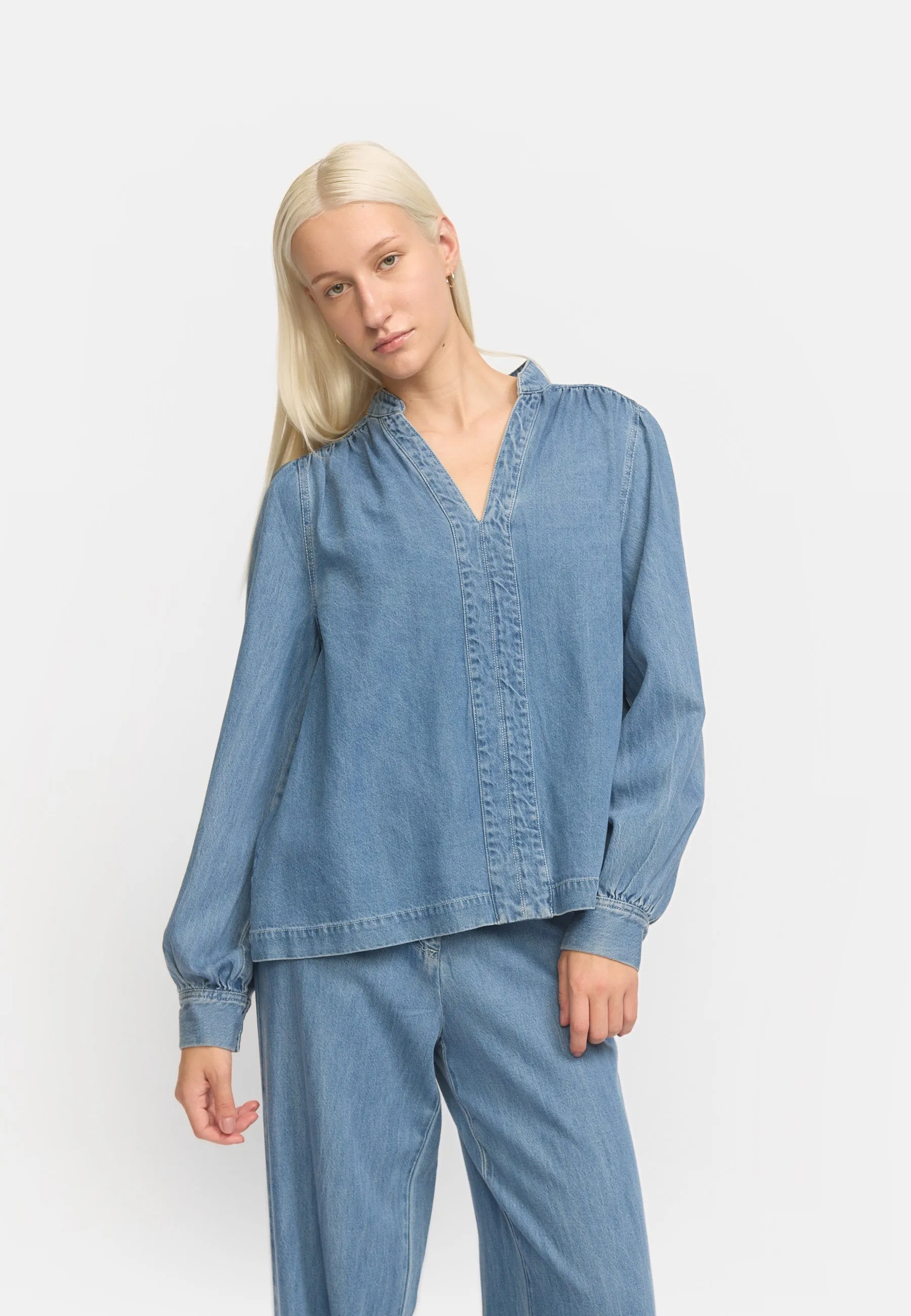 SRChristy Blouse - Greyish Light Blue