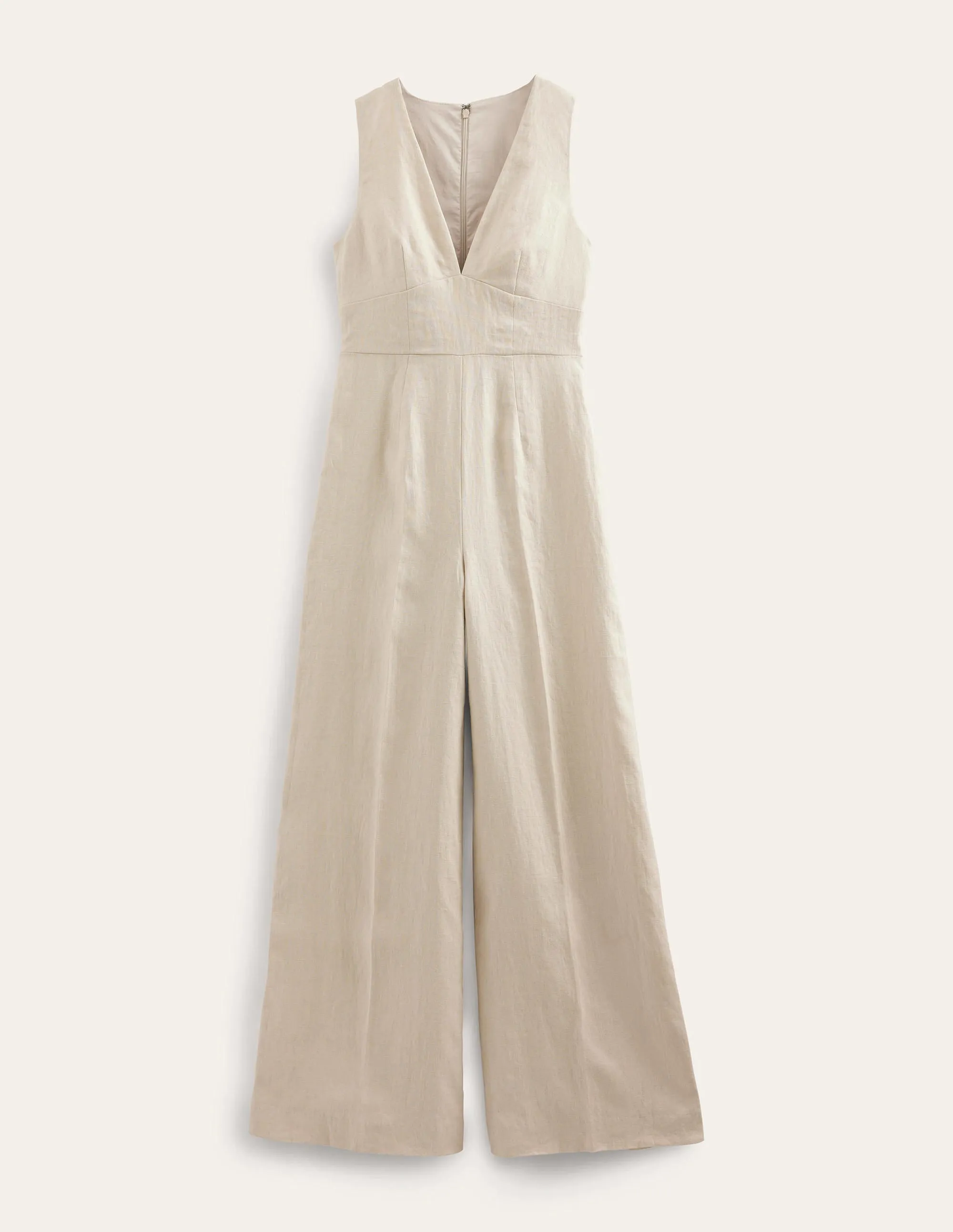 V-Neck Occasion Jumpsuit-Pebble