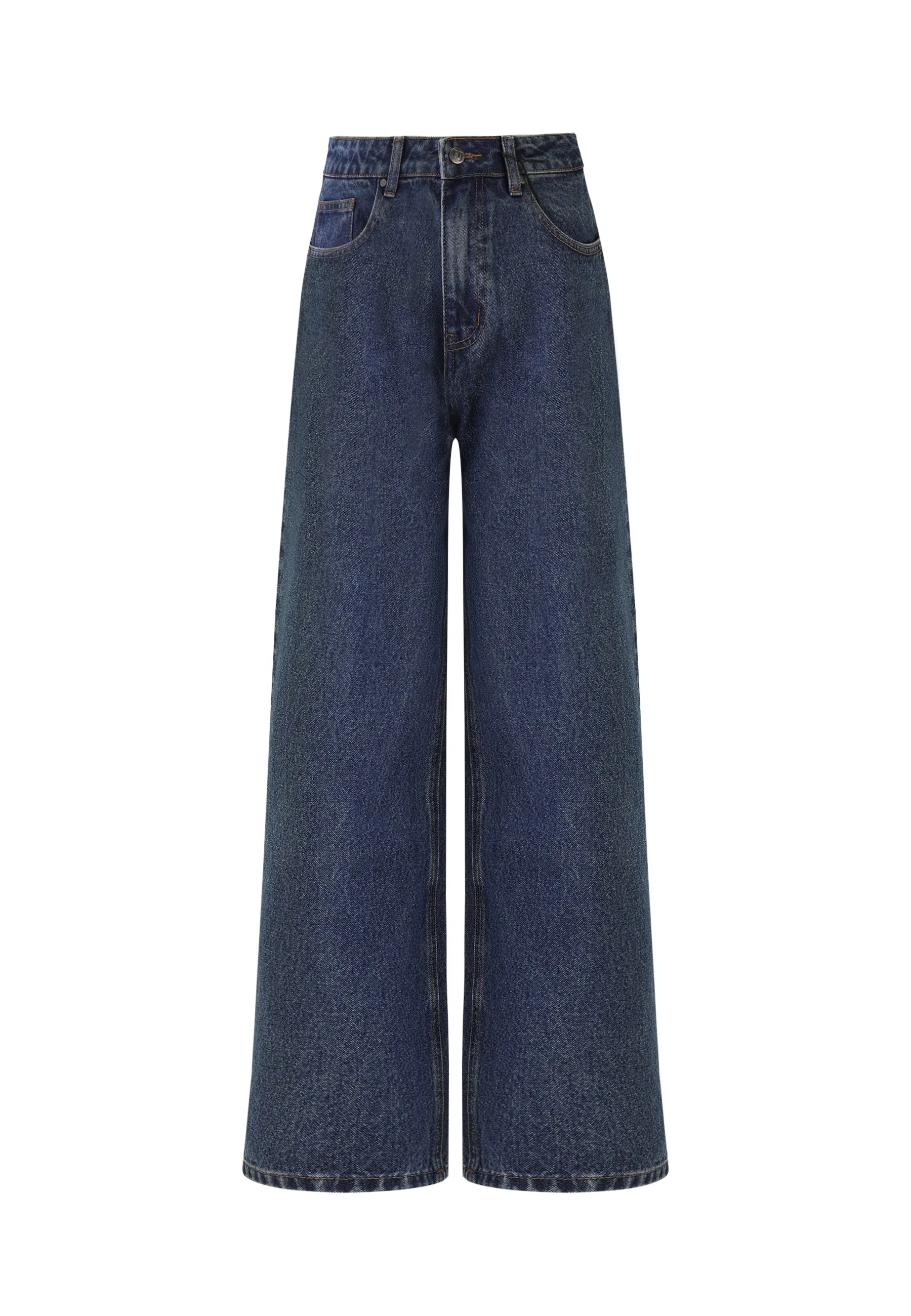Womens Snake Bite Relaxed Denim Trousers Jeans - Indigo
